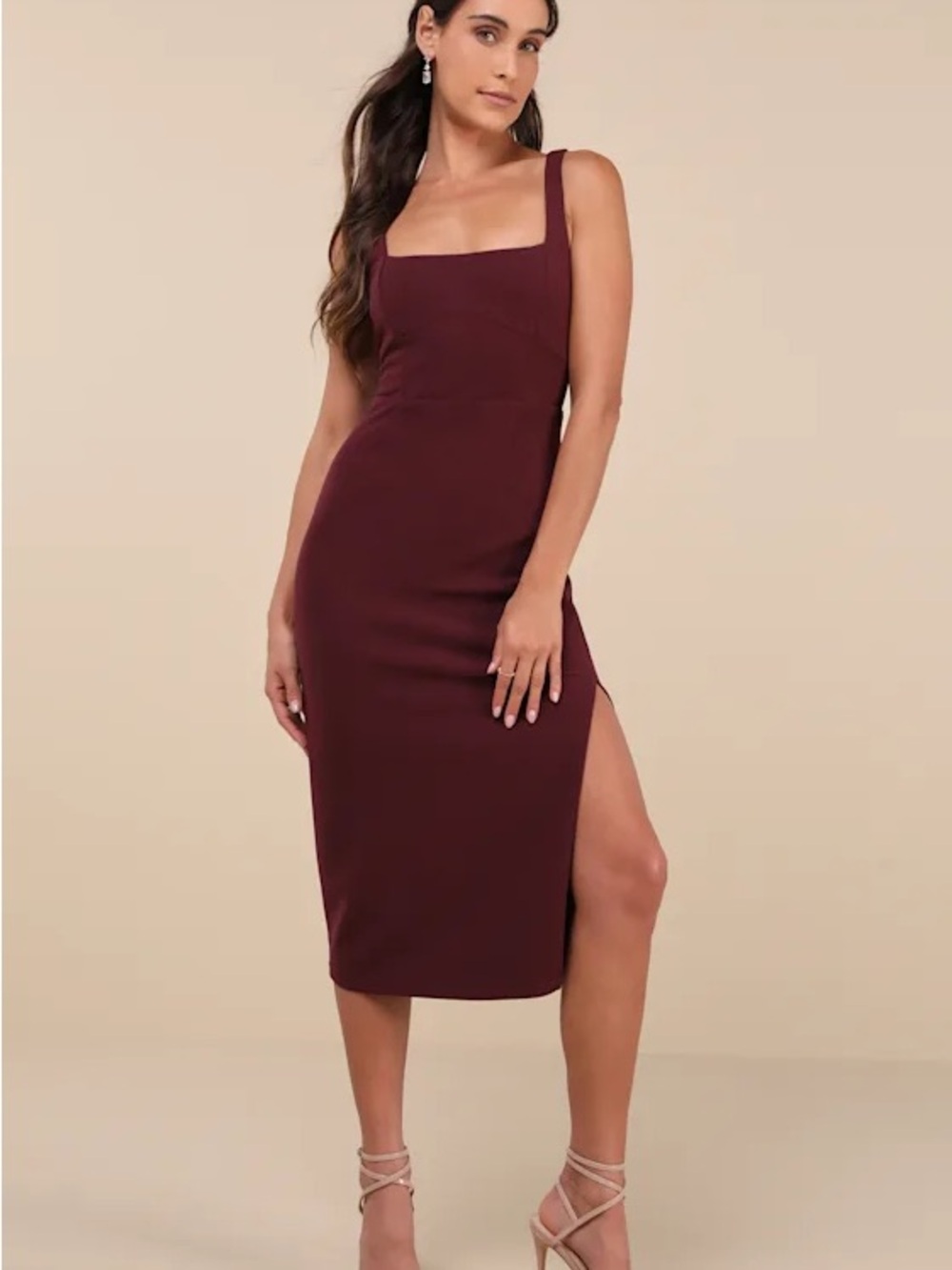 Lulus Vibrant Allure Plum Square Neck Sleeveless